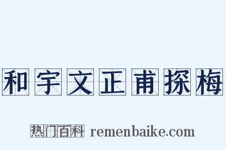 和宇文正甫探梅是什么意思的图片